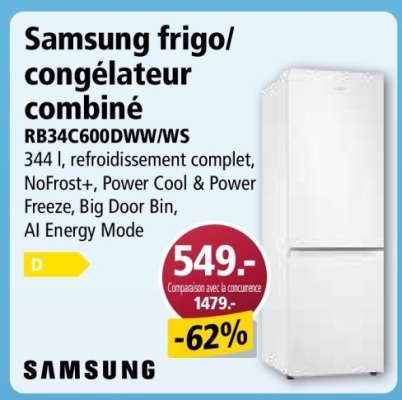 Samsung frigo/congélateur combiné