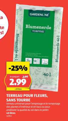 TERREAU POUR FLEURS, SANS TOURBE