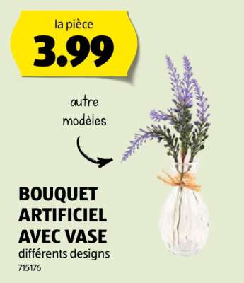 BOUQUET ARTIFICIEL AVEC VASE