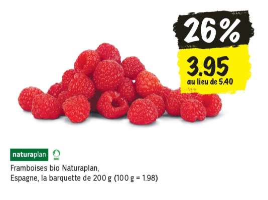 Framboises bio Naturaplan