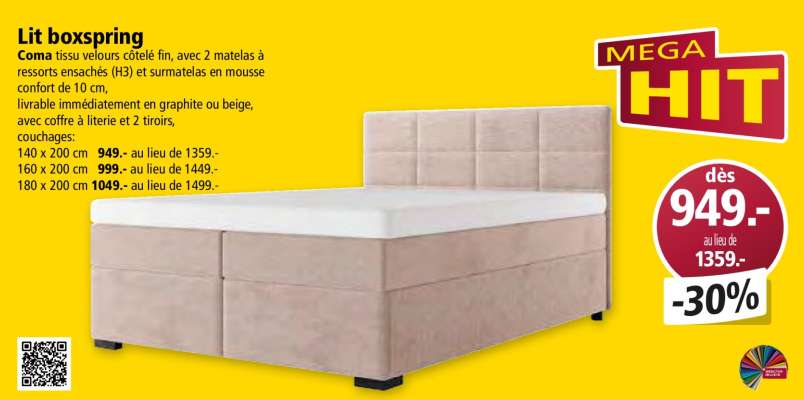 Lit boxspring