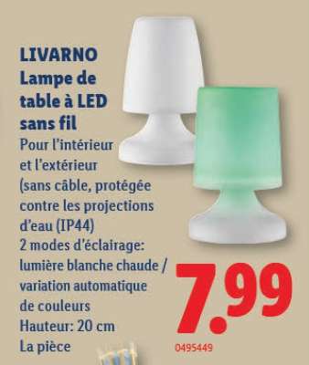 LIVARNO Lampe de table à LED sans fil