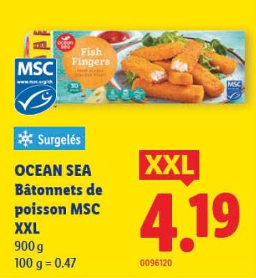OCEAN SEA Bâtonnets de poisson MSC XXL