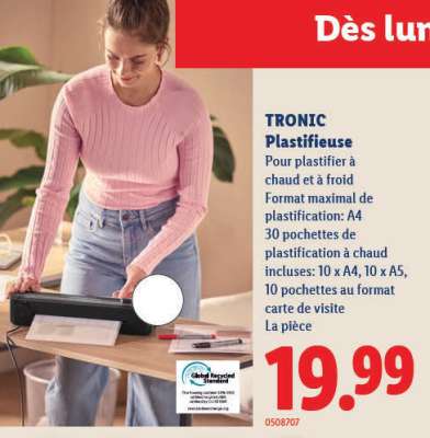 TRONIC Plastifieuse