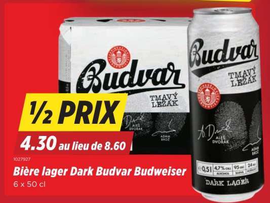 Bière lager Dark Budvar Budweiser