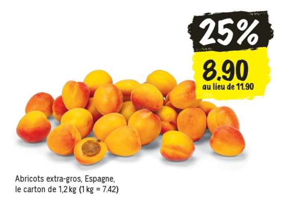 Abricots extra-gros, Espagne