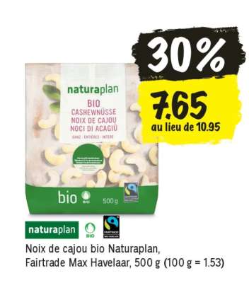 Noix de cajou bio Naturaplan