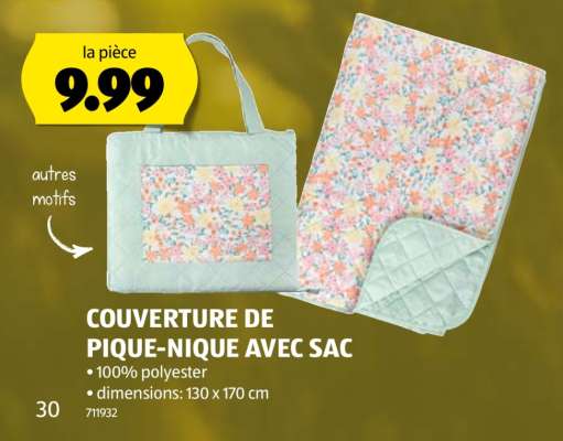 COUVERTURE DE PIQUE-NIQUE AVEC SAC
