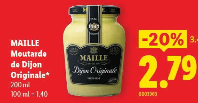 MAILLE Moutarde de Dijon Originale