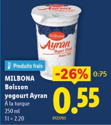 MILBONA Boisson yogourt Ayran