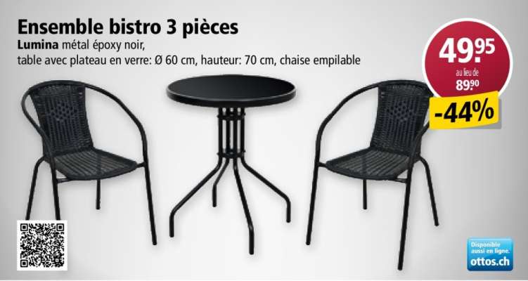 Ensemble bistro 3 pièces