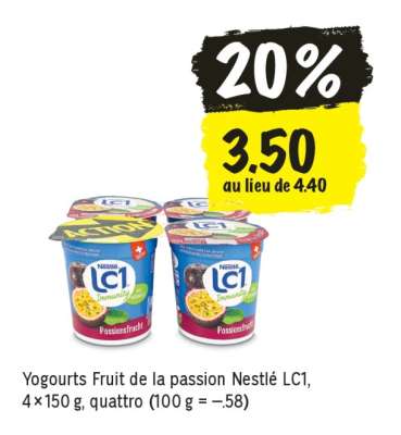 Yogourts Fruit de la passion Nestlé LC1
