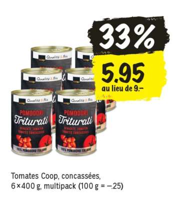 Tomates Coop, concassées
