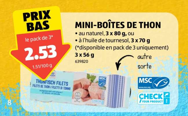 MINI-BOÎTES DE THON