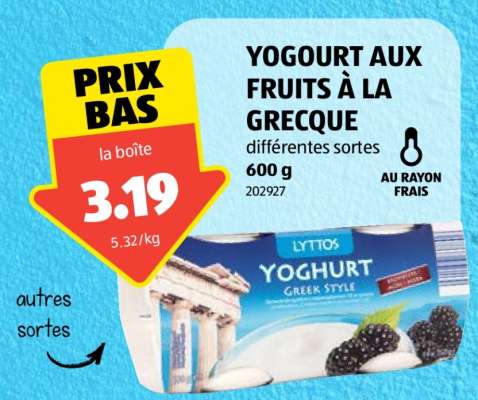 YOGOURT AUX FRUITS À LA GRECQUE