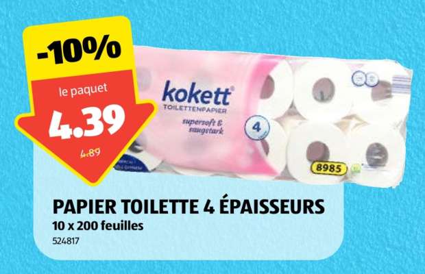 PAPIER TOILETTE 4 ÉPAISSEURS
