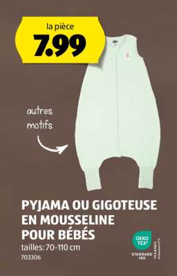 PYJAMA OU GIGOTEUSE EN MOUSSELINE POUR BÉBÉS