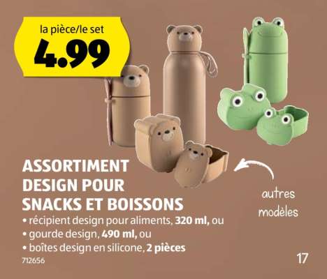 ASSORTIMENT DESIGN POUR SNACKS ET BOISSONS