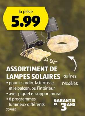 ASSORTIMENT DE LAMPES SOLAIRES