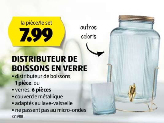 DISTRIBUTEUR DE BOISSONS EN VERRE