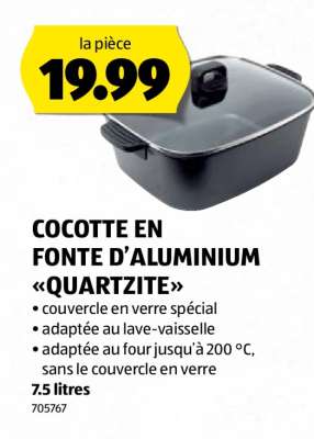 COCOTTE EN FONTE D’ALUMINIUM «QUARTZITE»
