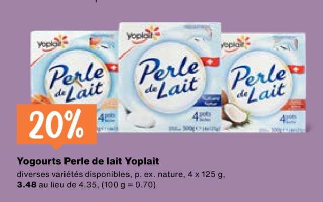 Yogourts Perle de lait Yoplait