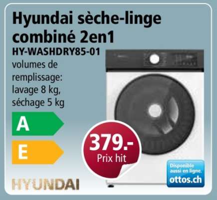 Hyundai sèche-linge combiné 2en1