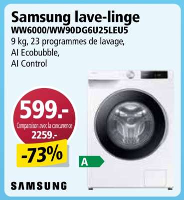 Samsung lave-linge WW6000/WW90DG6U25LEU5