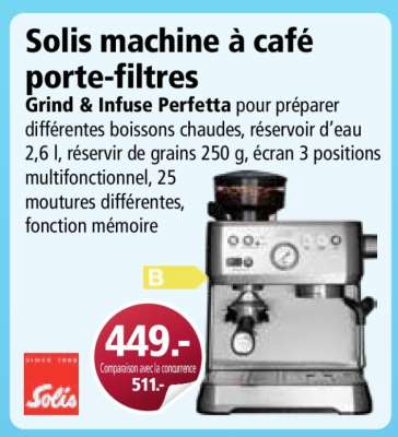 Solis machine à café porte-filtres