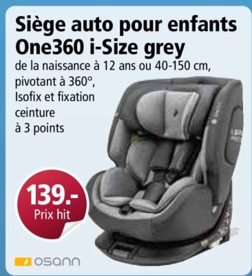 Siège auto pour enfants One360 i-Size grey