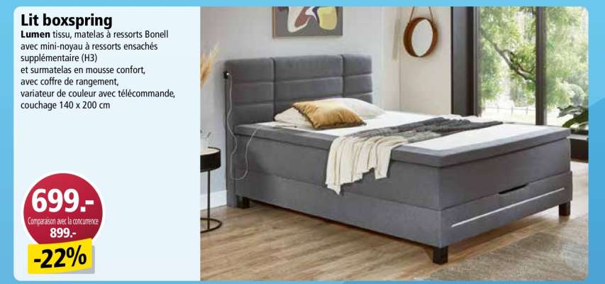 Lit boxspring