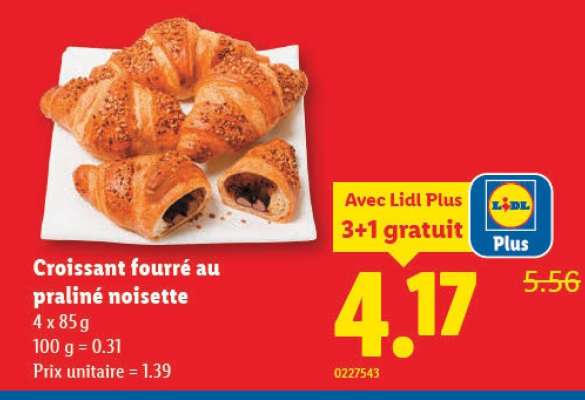 Croissant fourré au praliné noisette