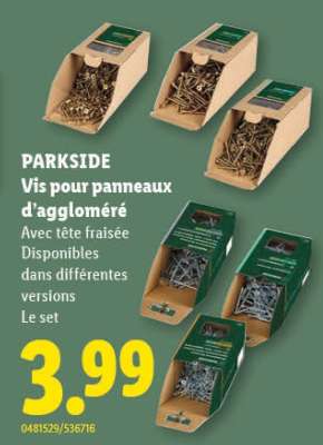 PARKSIDE Vis pour panneaux d'aggloméré