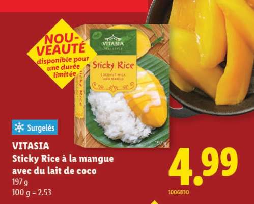 VITASIA Sticky Rice à la mangue avec du lait de coco
