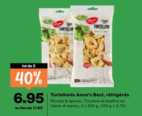 Tortellonis Anna’s Best, réfrigérés