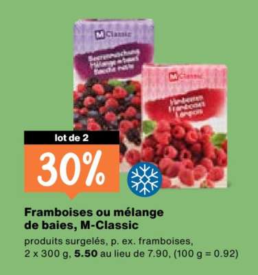 Framboises ou mélange de baies, M-Classic