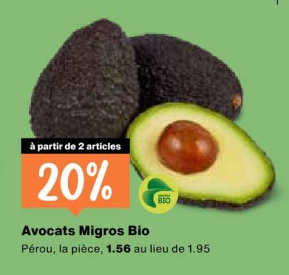 Avocats Migros Bio