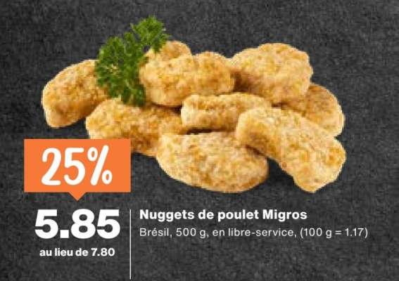 Nuggets de poulet Migros