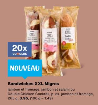 Sandwiches XXL Migros