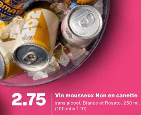 Vin mousseux Non en canette