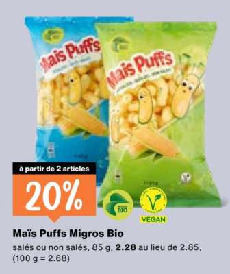 Maïs Puffs Migros Bio