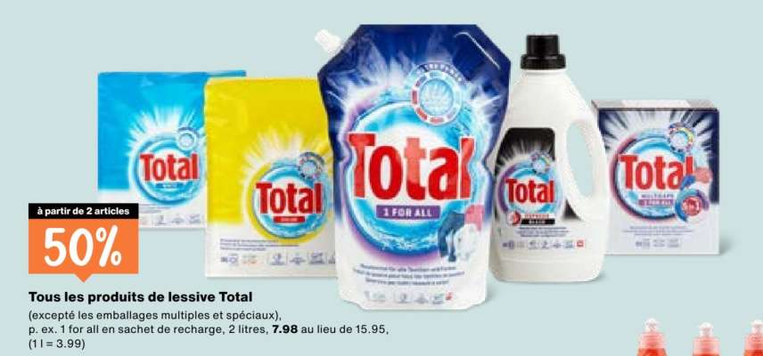 Tous les produits de lessive Total