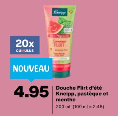 Douche Flirt d'été Kneipp, pastèque et menthe