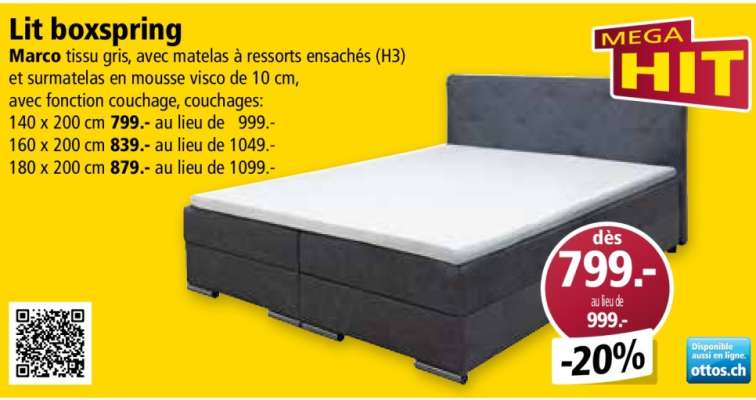 Lit boxspring
