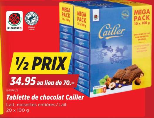 Tablette de chocolat Cailler
