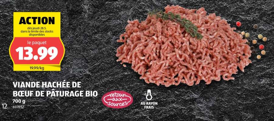 VIANDE HACHÉE DE BŒUF DE PÂTURAGE BIO