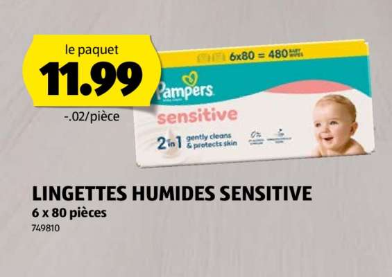 LINGETTES HUMIDES SENSITIVE