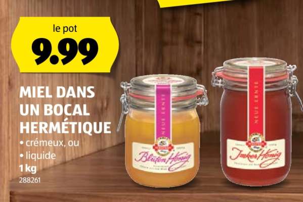 MIEL DANS UN BOCAL HERMÉTIQUE