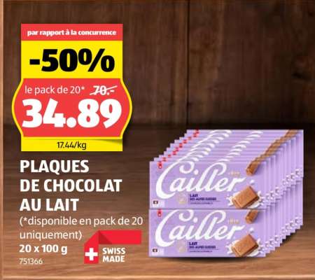 PLAQUES DE CHOCOLAT AU LAIT