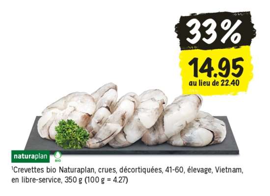 Crevettes bio Naturaplan